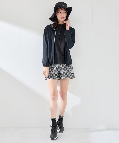 ROPE'（ロペ）の「【UV】【吸水速乾】エコカノコ配色使い長袖パーカー（パーカー・レディース・ブラック/ホワイト/ライトグリーン・L/M/S）」の14枚目の写真