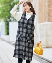 nissen | 裏起毛ジャンパースカート(ワンピース)