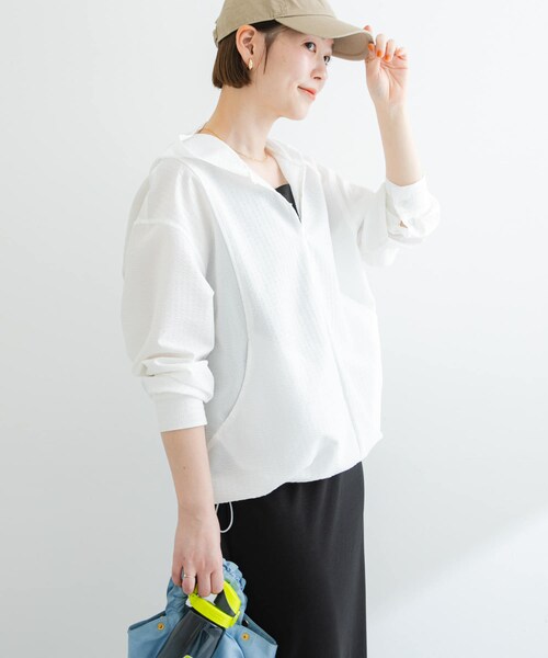 URBAN RESEARCH ROSSO（アーバンリサーチロッソ）の「F by ROSSO　サッカーストレッチアノラック（テーラードジャケット・レディース・CHECK/WHITE/YELLOW・FREE）」の6枚目の写真