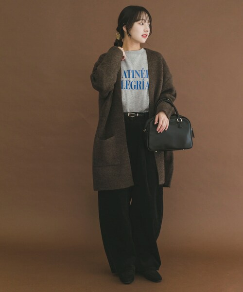 ITEMS URBANRESEARCH（アイテムズ アーバンリサーチ）の「ニットガウン（テーラードジャケット・レディース・GRY/BRN/L.KHK・FREE）」の20枚目の写真