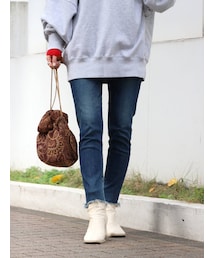 Ungrid | ハイウエストフレイドヘムストスリ(デニムパンツ)