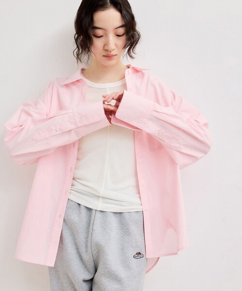 ADAM ET ROPE'(アダムエロペ)の「【WEB限定】ブロードカラーシャツ(シャツ/ブラウス・レディース・ブラック/ブルー系/サックス/ピンク・F)」の4枚目の写真
