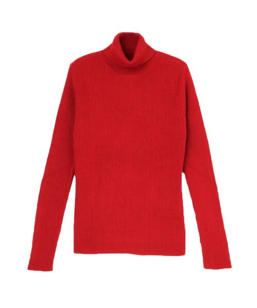 jouetie（ジュエティ）の「ベーシックリブタートル（ニット/セーター・レディース・ブラック/ミックス/レッド/オフホワイト/ベビーピンク/グレー/ターコイズ・M）」の11枚目の写真