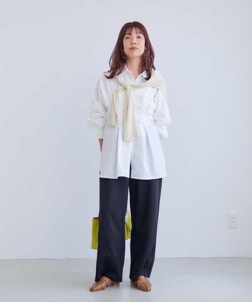 VIS（ビス）の「【WEB限定】ウエストタックシャツ（シャツ/ブラウス・レディース・ホワイト/ブルー系/ピンク/イエロー・F）」の10枚目の写真