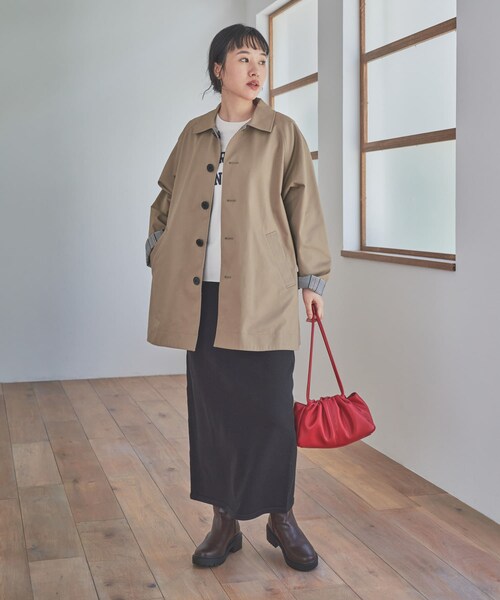 URBAN RESEARCH DOORS(アーバンリサーチドアーズ)の「『仁村紗和さん着用』『UR TECH 200日ニット』ストレートスカート(スカート・レディース・MOCHA/BLACK・M)」の9枚目の写真