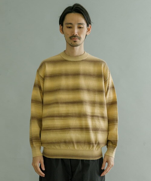 URBAN RESEARCH(アーバンリサーチ)の「マルチボーダークルーネックニット(ニット/セーター・メンズ・GRAY/YELLOW・M/L)」の10枚目の写真