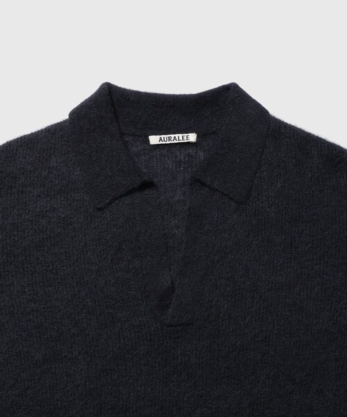 ADAM ET ROPE'(アダムエロペ)の「【AURALEE/オーラリー】BABY SURI ALPACA SHEER KNIT SKIPPER POLO(ニット/セーター・メンズ・グリーン/ネイビー/レッド・3/4)」の16枚目の写真