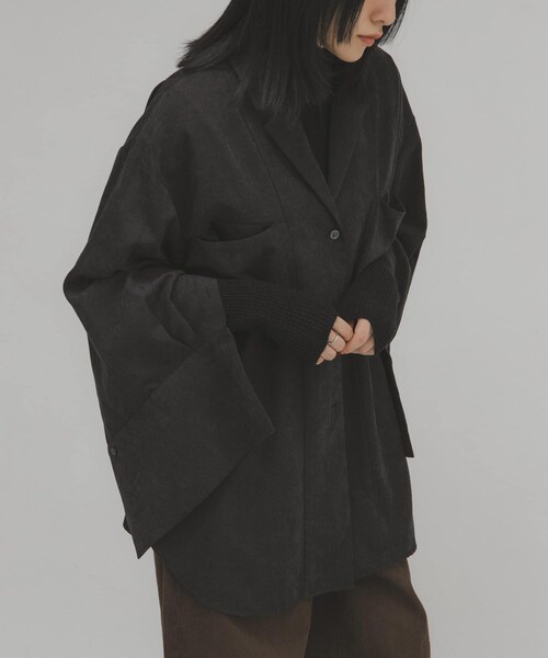 KBF（ケイビーエフ）の「ピーチスキンBIGシャツ（シャツ/ブラウス・レディース・IVORY/BLUE GRAY/CHARCOAL・One）」の22枚目の写真