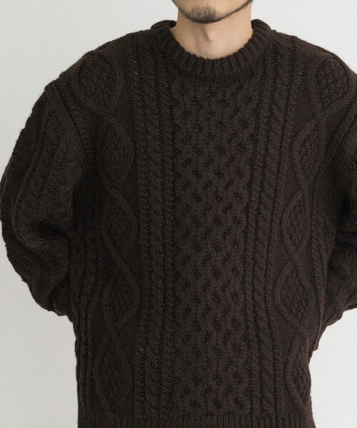 EKAL（エカル）の「アランニットプルオーバー（ニット/セーター・メンズ・チャコール/ブラウン/ネイビー・M/L）」の19枚目の写真