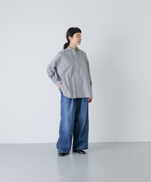 かぐれ（カグレ）の「TICCA　スクエアビッグシャツ（シャツ/ブラウス・レディース・BLACK ST/BLUE・1）」の8枚目の写真