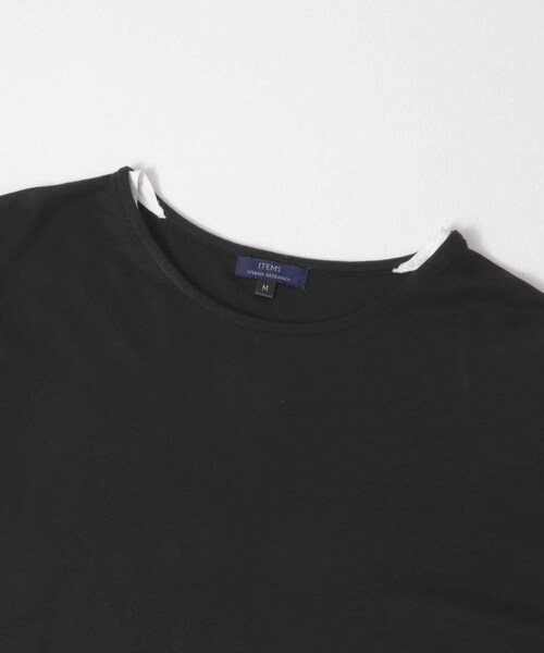 ITEMS URBANRESEARCH(アイテムズ アーバンリサーチ)の「布帛切替レイヤードクルーネックトップス(Tシャツ/カットソー・メンズ・BLK/BEG/MTD/GRY・M/L)」の14枚目の写真