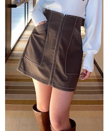 RESEXXY | バイカラーステッチミニスカート(スカート)