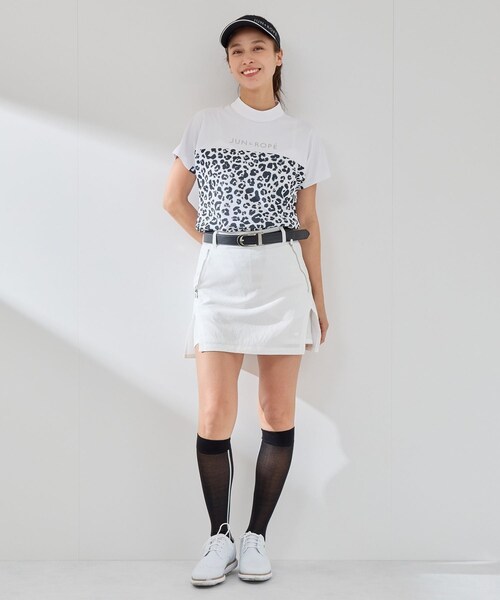 ROPE'(ロペ)の「【UV CARE】【吸水速乾】【ストレッチ】バイカラーモックプルオーバー(Tシャツ/カットソー・レディース・ブラック/ホワイト系・L/M/S)」の21枚目の写真