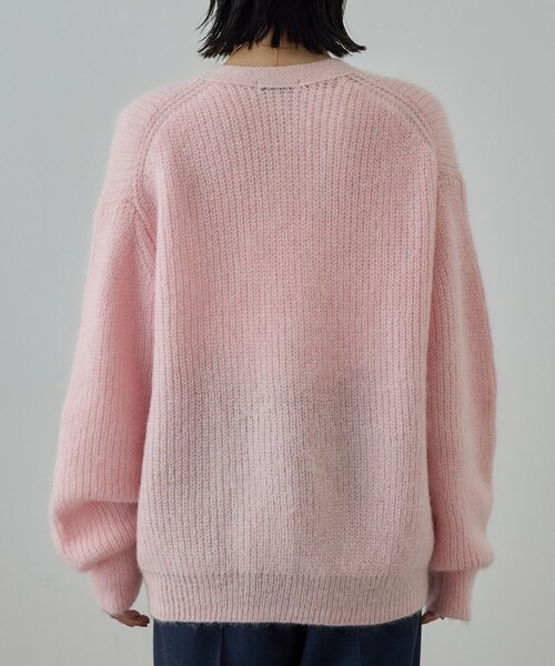 ROPE'（ロペ）の「スーパーキッドモヘヤVネックカーディガン/イージーケア（カーディガン/ボレロ・レディース・ピンク系/チャコール・F）」の21枚目の写真