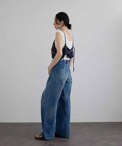 ADAM ET ROPE'(アダムエロペ)の「【crinkle crinkle crinkle】griguri border big bra(キャミソール・レディース・ネイビー系・F)」の6枚目の写真