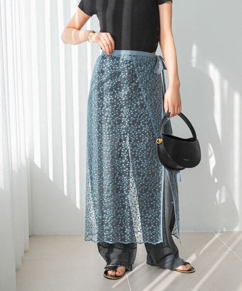 URBAN RESEARCH ROSSO（アーバンリサーチロッソ）の「フラワースパンコールレーススカート（スカート・レディース・sax/off・FREE）」の18枚目の写真