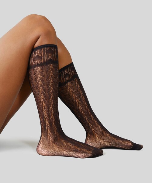URBAN RESEARCH（アーバンリサーチ）の「SWEDISH STOCKINGS　ERICA CROCHET KNEE HIGHS（その他アンダーウェア/インナー・レディース・IVORY/BLACK・-）」の2枚目の写真