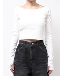 EMODA | 2WAYストリングリブトップス(Tシャツ/カットソー)