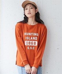 nissen | 大きいサイズゆるシルエットプリント長袖Tシャツ(Tシャツ/カットソー)