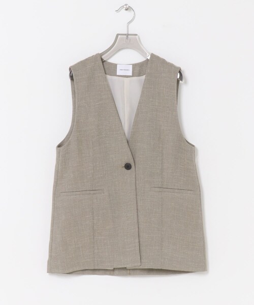 URBAN RESEARCH（アーバンリサーチ）の「シアーメッシュノーカラージレ（ベスト・レディース・BEIGE/DK NAVY・Free）」の10枚目の写真