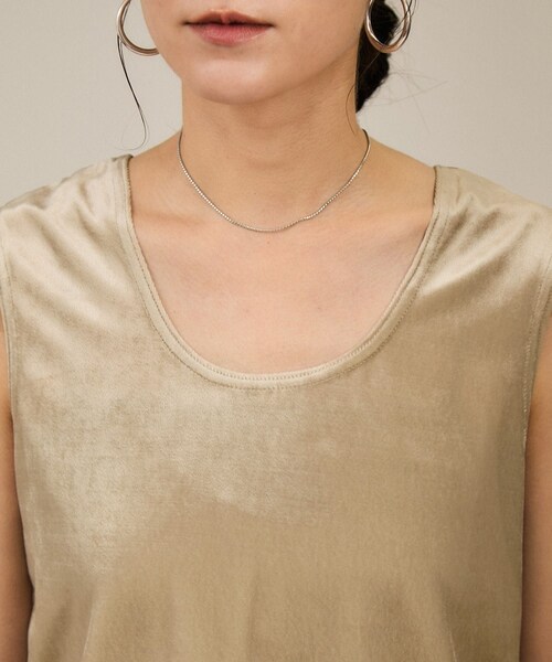 ADAM ET ROPE'（アダムエロペ）の「トリアセベロア前後2WAYノースリーブ/タンクトップ / セットアップ対応（タンクトップ・レディース・ブラック/ベージュ・F）」の17枚目の写真