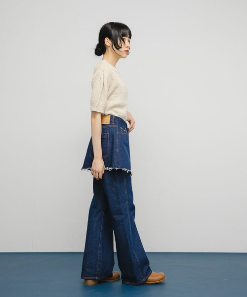 KBF（ケイビーエフ）の「デニムミニスカート（デニムスカート・レディース・L.BLUE/BLUE・one）」の18枚目の写真