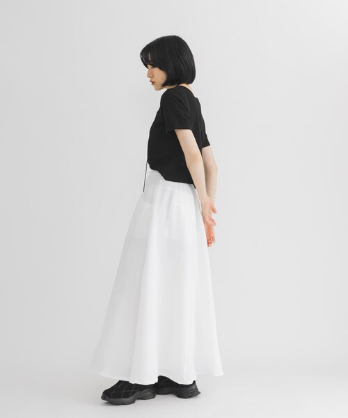 KBF（ケイビーエフ）の「2WAYレースアップトップス（Tシャツ/カットソー・レディース・IVORY/BLACK/TOP GRAY・One）」の18枚目の写真