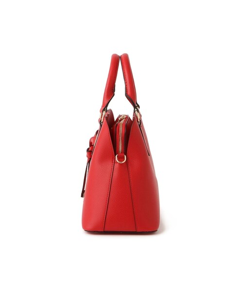 VIS（ビス）の「フロントタイ ブガッティ型ボストンバッグ/2WAY（ボストンバッグ・レディース・ブラック/ベージュ系/レッド・F）」の22枚目の写真