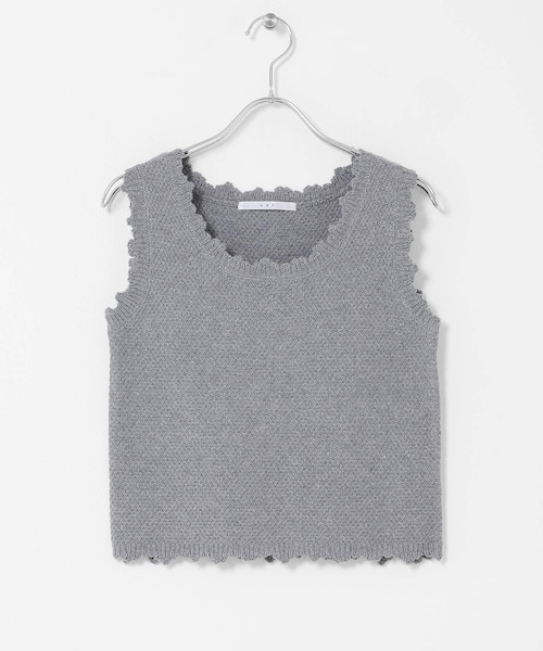 KBF（ケイビーエフ）の「クロシェスカラップタンクトップ（タンクトップ・レディース・IVORY/TOP GRAY/NAVY・One）」の21枚目の写真