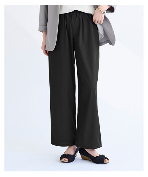 nissen（ニッセン）の「大きいサイズ バンブーレーヨンとろみイージーパラシュートパンツ(イージーケア素材）（接触冷感）（ゆったりヒップ）（パンツ・レディース・シーグリーン/黒/オレンジ/ベージュ・L/LL/3L/4L/5L/6L/8L/10L）」の6枚目の写真