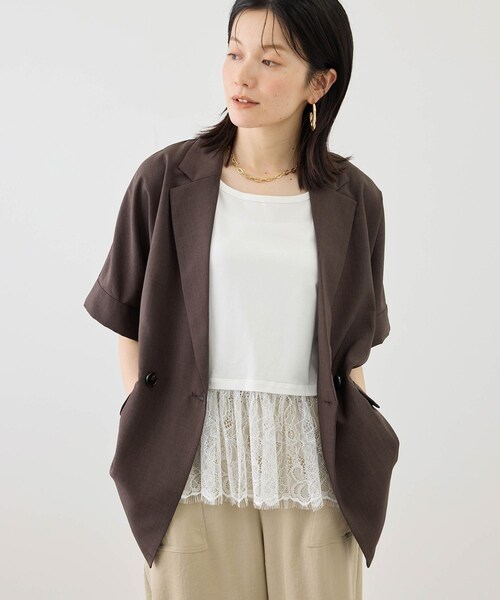ROPE' PICNIC(ロペピクニック)の「レースドッキングタンク/着丈が選べる(タンクトップ・レディース・ホワイト・M/MT)」の8枚目の写真