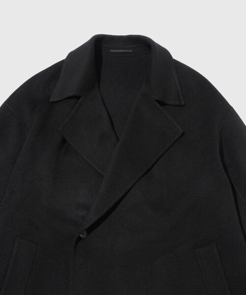 ADAM ET ROPE'（アダムエロペ）の「カシミヤ ダブルフェイス セミダブルコート / マフラー付き（ステンカラーコート・メンズ・ブラック・L/M）」の9枚目の写真
