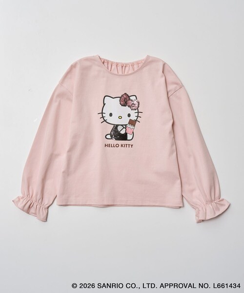 ROPE' PICNIC(ロペピクニック)の「【KIDS/キッズ】【ROPE' PICNIC×ハローキティ】スパンコールロングスリーブTシャツ(Tシャツ/カットソー・キッズ・ホワイト系/ピンク・L/M/S)」の9枚目の写真