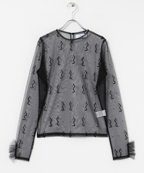 URBAN RESEARCH(アーバンリサーチ)の「PoI tulle top naminami(Tシャツ/カットソー・レディース・blk×blk/black・FREE)」の3枚目の写真