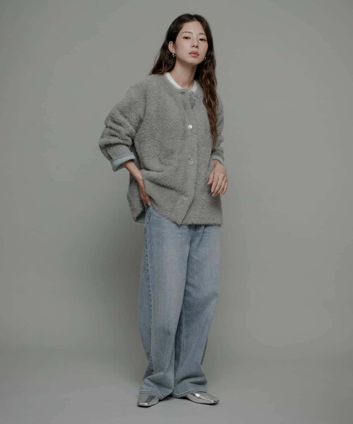 URBAN RESEARCH Sonny Label（アーバンリサーチサニーレーベル）の「ダブルフェイスバイカラーカーディガン（カーディガン/ボレロ・レディース・オフ/ベージュ/グレー・FREE）」の19枚目の写真