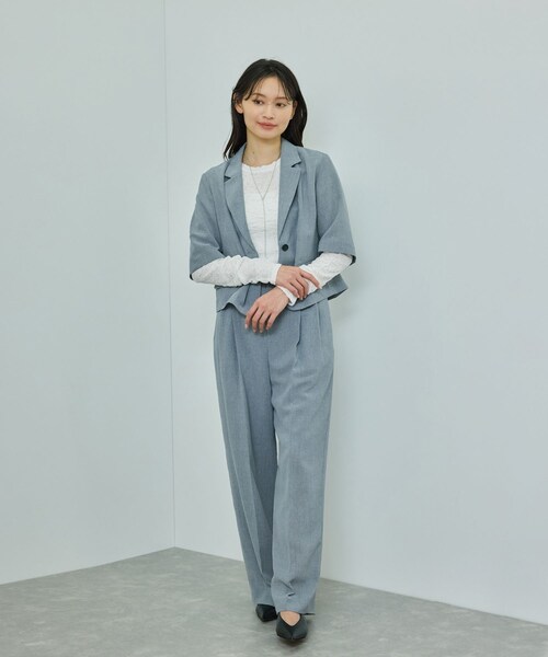 ROPE'（ロペ）の「【WEB・一部店舗限定】ストレッチシアー＆レースカットソー/洗える（Tシャツ/カットソー・レディース・ブラック/ブラック系/ホワイト/ホワイト系・F）」の15枚目の写真