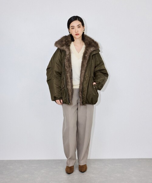 ADAM ET ROPE'（アダムエロペ）の「【STAND STUDIO（スタンド スタジオ）】Thilda Jacket（MA-1・レディース・カーキ・34）」の6枚目の写真