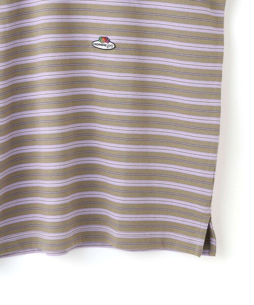 ADAM ET ROPE'(アダムエロペ)の「【HOMME girls×FRUIT OF THE LOOM】Striped Long Sleeve Polo(ポロシャツ・レディース・ラベンダー・S)」の8枚目の写真