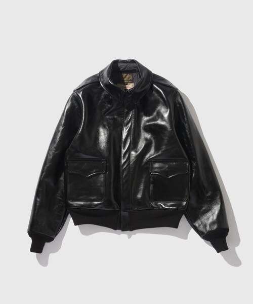 ADAM ET ROPE'（アダムエロペ）の「【BUZZ RICSONS WILLIAM GIBSON COLLECTION】BLACK A-2（ライダースジャケット・メンズ・ブラック・40/42/44）」の3枚目の写真