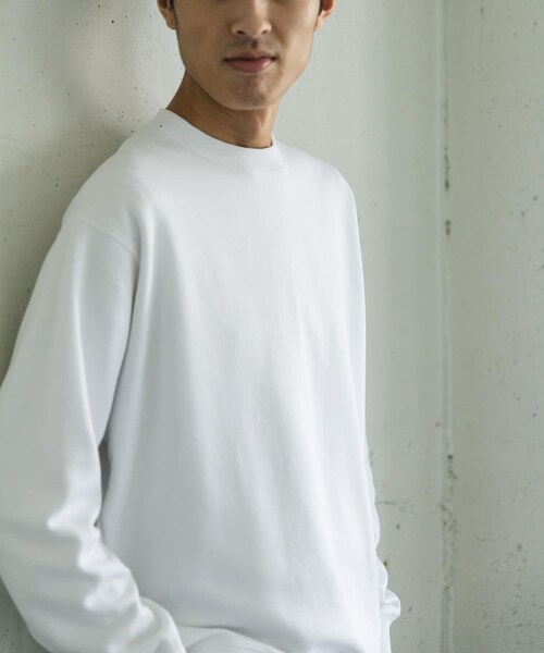 URBAN RESEARCH DOORS（アーバンリサーチドアーズ）の「シルケットダンボールロングスリーブTシャツ（Tシャツ/カットソー・メンズ・WHITE/BROWN/CHARCOAL・M/L）」の8枚目の写真