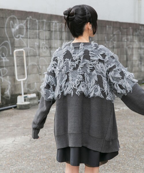 KBF(ケイビーエフ)の「ジャガードフリンジカーディガン(カーディガン/ボレロ・レディース・BLUE/IVORY/KHAKI/BLACK・one)」の21枚目の写真