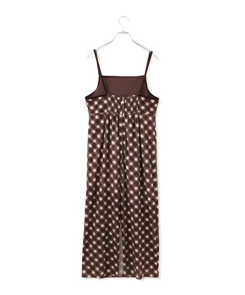 VIS(ビス)の「【MARY QUANT×VIS】チェックベロアドレープキャミワンピース(ワンピース・レディース・ブラック/ブラウン系・F)」の13枚目の写真