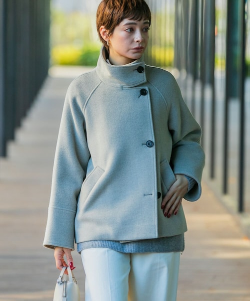 URBAN RESEARCH ROSSO（アーバンリサーチロッソ）の「スーパー140シャルム2WAYカラーコート（テーラードジャケット・レディース・L/GREIGE/MOCHA/CHARCOAL・FREE）」の3枚目の写真