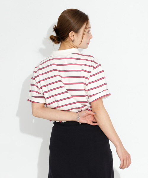 URBAN RESEARCH Sonny Label（アーバンリサーチサニーレーベル）の「メッセージボーダーポロシャツ（ポロシャツ・レディース・ブラウン/オフ/グレー・FREE）」の9枚目の写真