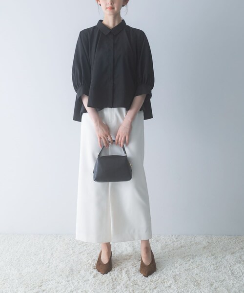 URBAN RESEARCH ROSSO（アーバンリサーチロッソ）の「ウォッシャブルブライトローンシャツブラウス（シャツ/ブラウス・レディース・OFF WHITE/BLACK/SAX・Free）」の14枚目の写真
