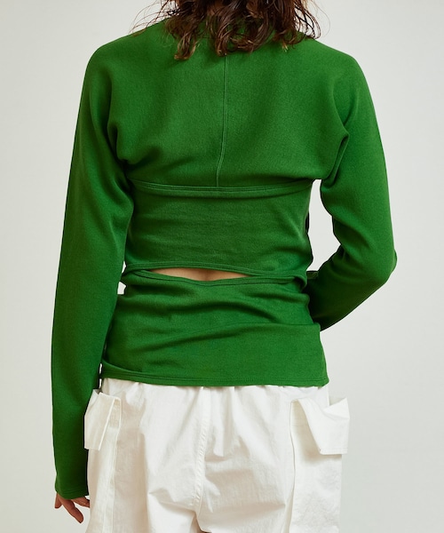 ADAM ET ROPE'(アダムエロペ)の「【公式サイト・実店舗限定】【PHEENY】Smooth ensemble(アンサンブル・レディース・ブラック/グリーン・F)」の2枚目の写真