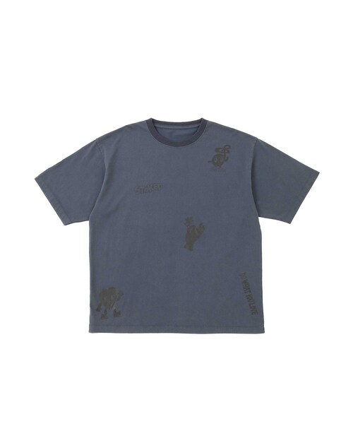 JUNRED（ジュンレッド）の「【Chocomoo×JUNRED】コラボピグメントTシャツ（Tシャツ/カットソー・メンズ・チャコール/ブルー系・L/M/S）」の16枚目の写真