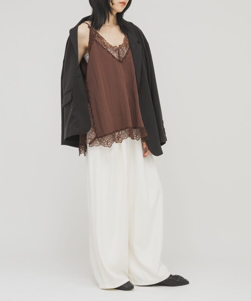 KBF（ケイビーエフ）の「ヴィンテージライクレースキャミソール（キャミソール・レディース・IVORY/BEIGE/BROWN・One）」の19枚目の写真