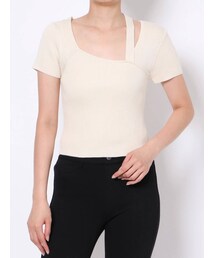 EVRIS | ショルダーデザインハーフスリーブニットトップス(ニット/セーター)