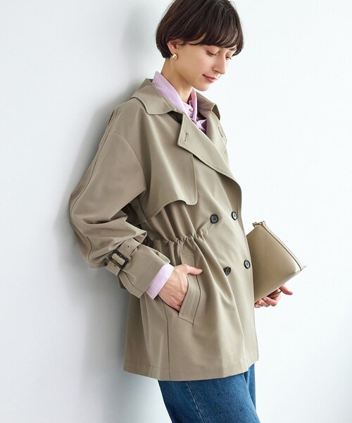 ROPE' PICNIC(ロペピクニック)の「ミドル丈トレンチコート/撥水・花粉ガード(トレンチコート・レディース・ベージュ/カーキ/ネイビー・F)」の21枚目の写真